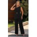 470188 - Conjunto de Alfaiataria Ramany Blusa / Calça :: Preto